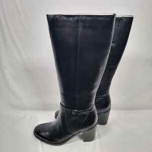 Easy Spirit Classic Black Leather Heeled Boots